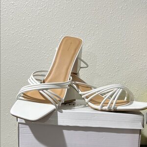 Chic White Strappy Heels for Women